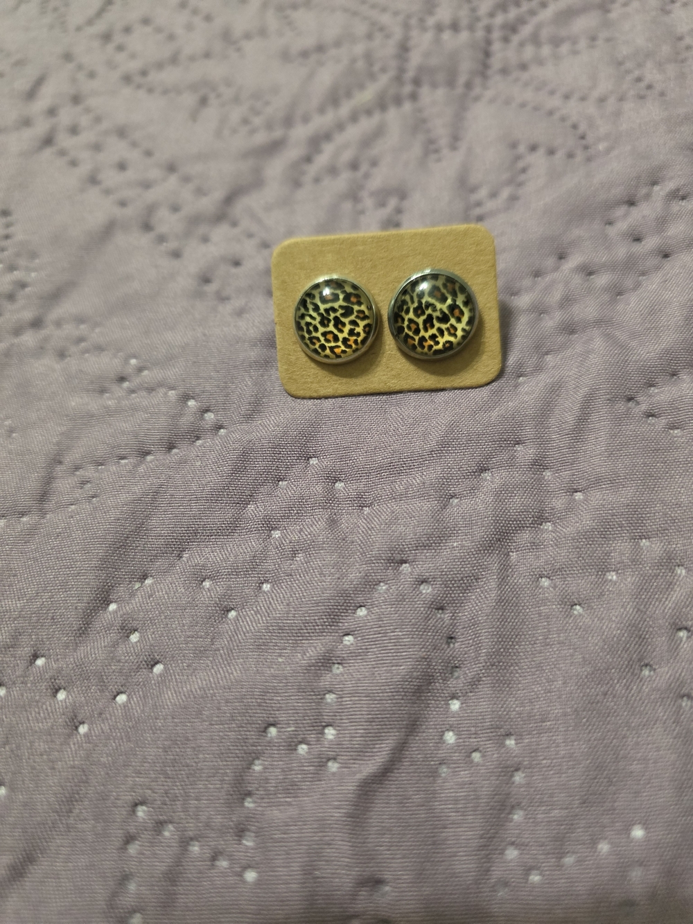 Leopard Print Stud Earrings